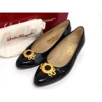 Salvatore Ferragamo Ferragamo DF 21148 кожа каблук туфли-лодочки указанный размер 6( примерно 23.5cm) обувь обувь оттенок черного DI6850