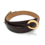 # прекрасный товар # BORSALINOboru surrey no кожа Gold металлические принадлежности ремень женский мужской оттенок коричневого × оттенок золота DI9938