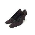 # прекрасный товар # GUCCI Gucci атлас каблук туфли-лодочки указанный размер 37 ( Япония размер примерно 24cm) обувь обувь женский оттенок коричневого DJ0768