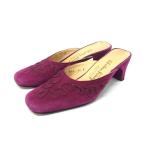 Salvatore Ferragamo Ferragamo замша каблук сандалии указанный размер 3 1/2 ( примерно 21.5cm) обувь обувь женский лиловый серия DJ0800