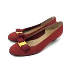 Salvatore Ferragamo Ferragamo vala лента замша каблук туфли-лодочки указанный размер 6 1/2( примерно 23.5cm) обувь женский оттенок красного DJ0887