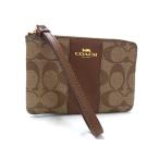 # как новый # COACH Coach signature PVC× кожа Mini мульти- сумка мульти- кейс бардачок оттенок коричневого DJ1073