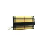 BURBERRY Burberry noba проверка PVC× кожа 6 полосный чехол для ключей ключ inserting женский мужской оттенок бежевого × оттенок черного DJ3827