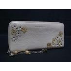 ANTEPRIMA アンテプリマ レザー フラワー 花 ラウンドファスナー 長財布 ウォレット 小銭入れ 札入れ カード入れ アイボリー系 DJ7224