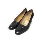 Salvatore Ferragamo Ferragamo крокодил type вдавлено . кожа каблук туфли-лодочки размер 6 ( примерно 23.5cm) обувь женский оттенок черного DJ7246