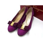 Salvatore Ferragamo フェラガモ ヴァラリボン スエード ヒール パンプス 表記サイズ 4 1/2 (約22cm) シューズ  靴 パープル系 DJ8192