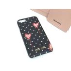 miumiu ミュウミュウ PVC ハート ドット柄 iPhone 7/8 対応 アイフォンケース スマホケース ブラック系 DJ9937