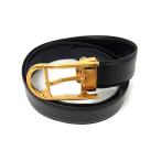 dunhill Dunhill кожа Gold металлические принадлежности ремень указанный размер 44/112 мужской женский оттенок черного DK2431