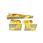 # прекрасный товар # GIVENCHYji van si. Vintage галстук булавка Thai зажим запонки кнопка кафф links 2 позиций комплект оттенок золота DK6672