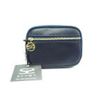 ショッピングサボイ ■極美品■ SAVOY サボイ レザー ポーチ マルチケース 小物入れ レディース ネイビー系 DY0654