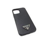 ショッピングPRADA ■美品■ PRADA プラダ サフィアーノレザー iPhone12 12Pro 対応 アイフォンケース スマホケース ブラック系 FB8327