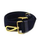 ■美品■ PRADA プラダ キャンバス カナパ ショルダーストラップ 肩掛け 斜め掛け ネイビー系×ゴールド系 FD3166