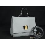 ■新品同様■ FURLA フルラ エマ レザー 2WAY ハンドバッグ ショルダーバッグ 肩掛け レディース ライトブルー系 FG7446