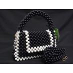 ■極美品■ kate spade ケイトスペード ターゲット ブロック ビーズ 2WAY クロスボディ ハンドバッグ ショルダーバッグ ブラック系 FH8706
