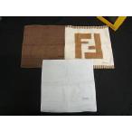 ■新品■未使用■ FENDI フェンディ コットン100％ ハンドタオル ハンカチ 3点セット アイボリー系 ブラウン系 ベージュ系 FI5714