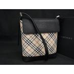 ■新品■未使用■ BURBERRY バーバリー キャンバス×レザー チェック柄 ショルダーバッグ  ライトベージュ系×ブラック系 FI8979