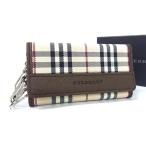 ■新品同様■ BURBERRY バーバリー ノバチェック ナイロンキャンバス×レザー 5連 キーケース 鍵入れ アイボリー系 FM4084