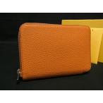 ■新品同様■ ITTI イッチ レザー ラウンドファスナー 二つ折り 財布 ウォレット 札入れ 小銭入れ メンズ オレンジ系 FP4556