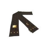 ショッピングVUITTON ■新品同様■ LOUIS VUITTON ルイヴィトン M72396 バンドー ニューデニム シルク100% リボンスカーフ ツイリー ブラウン系 FP7294