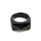 ショッピングバカラ ■新品同様■ Baccarat バカラ クリスタルガラス リング 指輪 アクセサリー 約11号 レディース メンズ ブラック系 FP8814