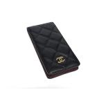 ■美品■ CHANEL シャネル ココマーク マトラッセ ラムスキン iPhone 5/5s 対応 アイフォンケース スマホケース ブラック系 FQ1568