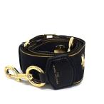 ショッピングmarc ■美品■ MARC JACOBS マークジェイコブス ザ ギルディッド ウェビング ショルダーストラップ バッグ用 ブラック系 FR5538