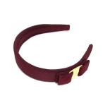 ■極美品■ Salvatore Ferragamo フェラガモ ヴァラリボン キャンバス カチューシャ ヘアアクセサリー レディース ボルドー系 FR5539