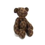 ショッピングＧＧキャンバス ■新品同様■ GUCCI グッチ GG柄 GGキャンバス×レザー ベア くま ぬいぐるみ ブラウン系 FU2116