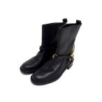 ■極美品■ GUCCI グッチ 353792 ホースビット レザー ブーツ 表記サイズ 36 1/2 (約23.5cm) 靴 シューズ ブラック系 FU2144