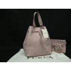 ■新品■未使用■ FURLA フルラ ステイシー レザー 巾着 ポーチ付き 2WAY ハンドバッグ ショルダー クロスボディ ピンク系 FU3349
