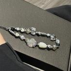  смартфон ремешок Корея retro металлик серебряный Y2K Kirakira Stone запястье iPhone падение предотвращение брелок для ключа очарование сумка клубника клубника квадратное 