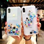 iPhone ケース カバー 可愛い おしゃれ ペア カップル 硬め 動く クイックサンド iPhoneカバー スマホケース スマホカバー クリア アプリアイコン