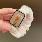 Apple Watch バンド アップルウォッチ 時計 腕時計 レディース シュシュ シアー フリル Android かわいい 韓国 防水 おしゃれ