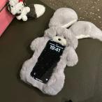 iPhoneケース うさぎ ぬいぐるみ かわいい 韓国 ふわもこ 動物 おもしろ スマホ カバー 11 12 15 Promax 耐衝撃 フレーム保護