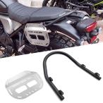 ホンダ CL250/CL300/CL500 サイドバッグサポート 左側拡張ラック グラブバー タンデムバー セット 黒 荷掛けブラケット カスタムパーツ