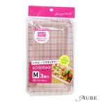 大和物産 レンジパック M ピンクのギンガムチェック 3個入 185×113×40mm【ドラッグストア】【宅急便コンパクト対応】
