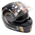 PSC/SG規格適合品バイク フルフェイス ヘルメット(M〜XL)ゴールドフェニックス★機能性・安全性・利便性を追求!ワンタッチopenインナーバイザー