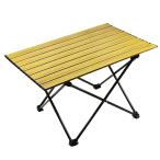折りたたみキャンプテーブル69cm×47cm×42cm アウトドア用 ロールアップピクニックテーブル コンパクト収納 スチール製 25kg耐荷重 木目調