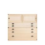 日本製 桐タンス引戸２杯+桐３段チ�