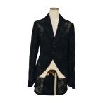 ショッピングGARCONS コムデギャルソン COMME des GARCONS ジャケット 燕尾 レース 花刺繍 XSサイズ ブラック AD2015 レディース F-L8435