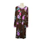 ショッピング花柄 レオナール LEONARD ワンピース/ドレス 花柄 長袖 アセテート 40サイズ ブラウン レディース F-M13719