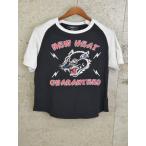 ショッピングforever21 Forever21 ラグラン Tシャツ NEW HEAT GUARANTEED 古着 ヴィンテージ Mサイズ ブラック メンズ used F-NEW336