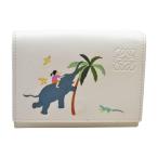 ショッピングLOEWE ロエベ スナフジタ LOEWE SUNAFUJITAトライフォールド ウォレット アイボリー エレファント 三つ折り財布 102416 レディース F-YA1088