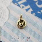  очарование алфавит круглый plate M Gold 4.4mm 1 шт 1 штук раунд серьги очарование примерно 0.4cm аксессуары детали детали 