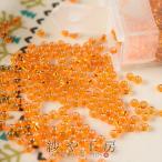 ビーズ 丸小ビーズ col.36 メタリックオレンジ 2mm オレンジ 10ｇ 約0.2cm 丸ビーズ 銀引き ガラス