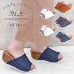 サンダル 送無 2890円→値下げ ミュール スポーツサンダル 厚底 コルク調ウェッジ (2QB) ミドルヒール 7.0cm SC-11084