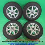 良品 ワゴンR 145/80R13 2023年バリ山スタッドレス 90%山 YOKOHAMA iceGUARD6 4本 4穴PCD100 4.00B +45 スペーシア タント アルト 中古新潟