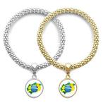 DIYthinker Brazil Flag Culture Element Map Lover Bracelet Bangle Pendant Je