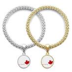 DIYthinker Happy Canada Day Vertical Grain Maple Leaf Lover Bracelet Bangle
