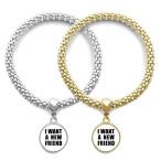 DIYthinker I Want A New Friend Lover Bracelet Bangle Pendant Jewelry Couple